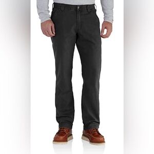Carhartt Men's 38x32 Black Rugged Flex Rigby Dungaree Pants